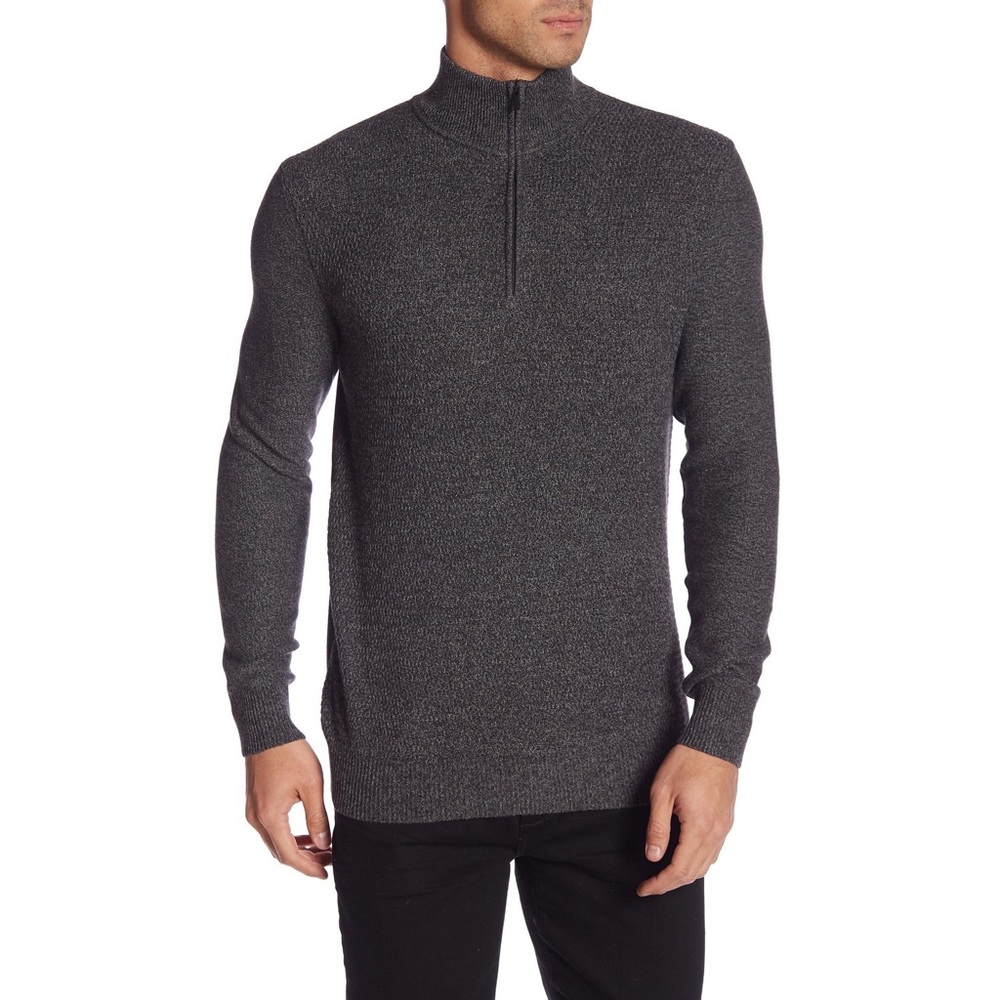 NWOT Calvin Klein Mock Neck Quarter Zip Sweater M - Picture 1 of 7